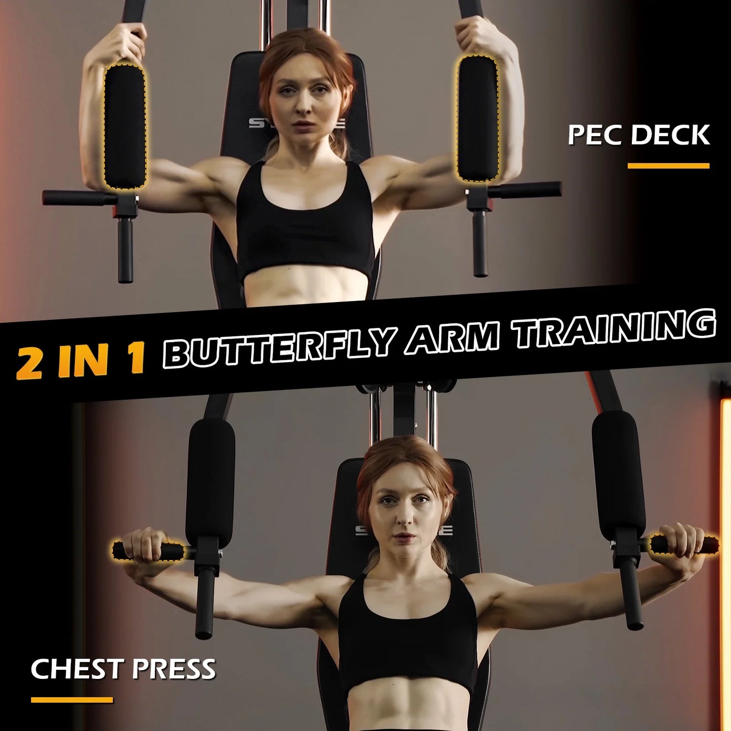 Multifunctional Home Gym System, Home Gym Station with 100LBS Weight Stack, All in One Workout Machine for Full Body Strength Training