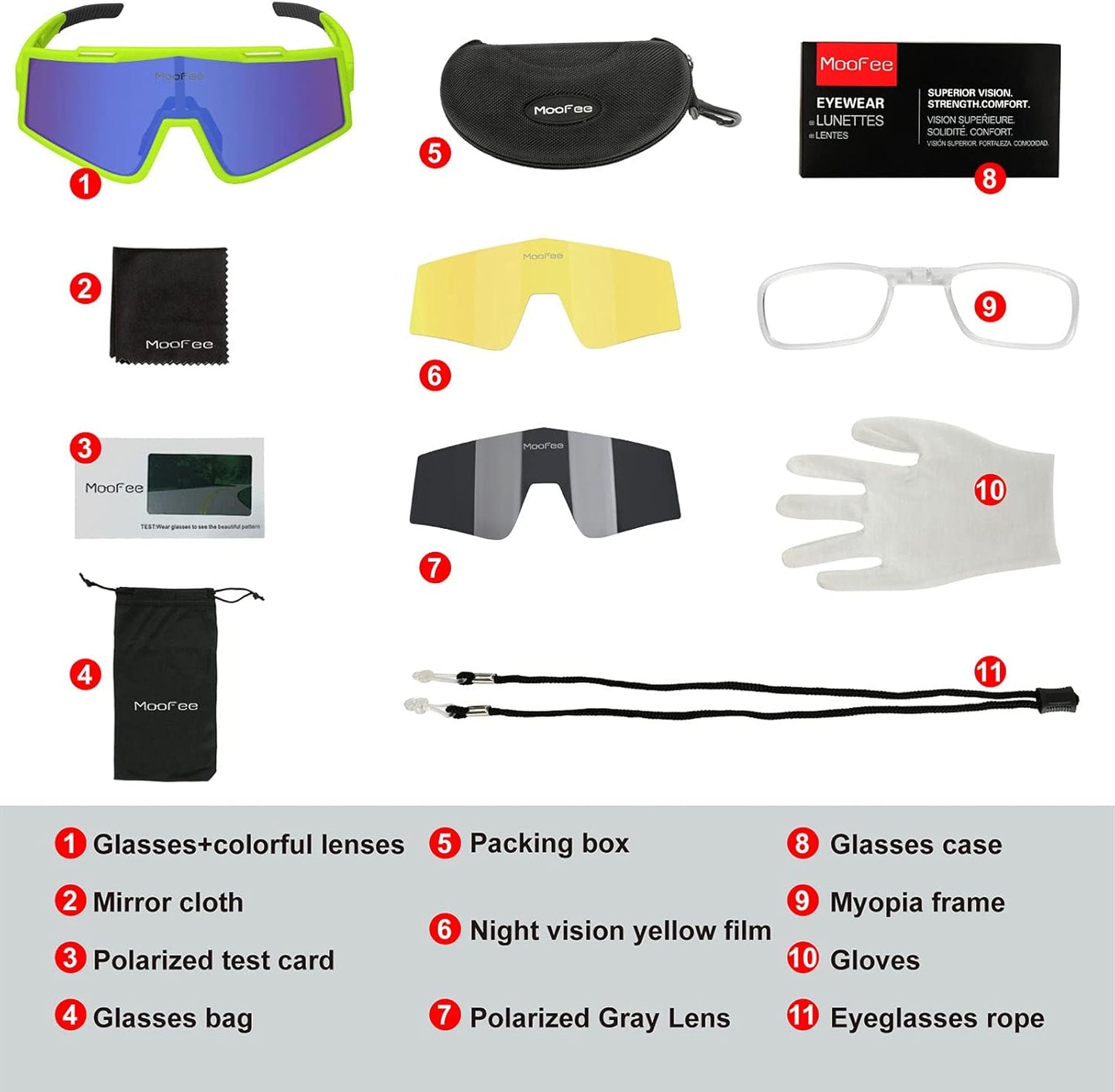 Cycling Glasses Sports Polarized Sunglasses for Men Women Riding Fishing Golf Baseball Running Glasses