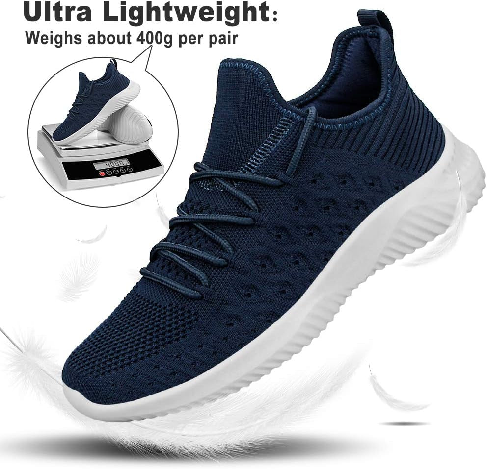 Mens Slip on Walking Shoes Lightweight Breathable Non Slip Running Shoes Comfortable Fashion Sneakers for Men