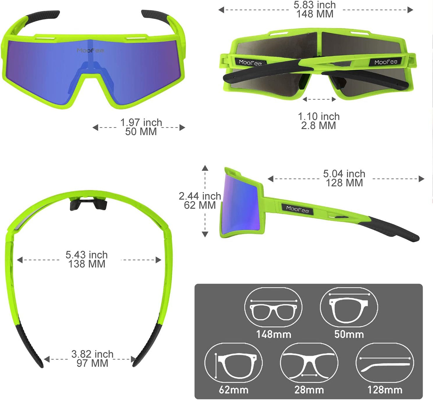 Cycling Glasses Sports Polarized Sunglasses for Men Women Riding Fishing Golf Baseball Running Glasses