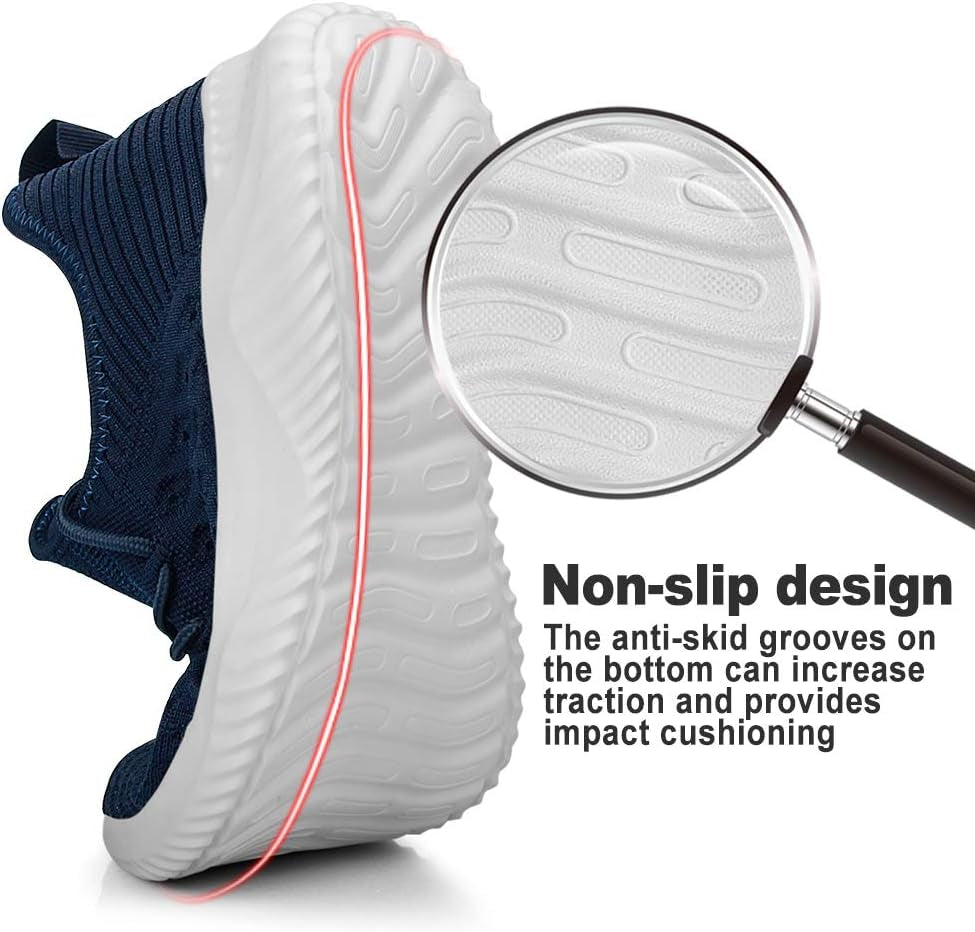 Mens Slip on Walking Shoes Lightweight Breathable Non Slip Running Shoes Comfortable Fashion Sneakers for Men