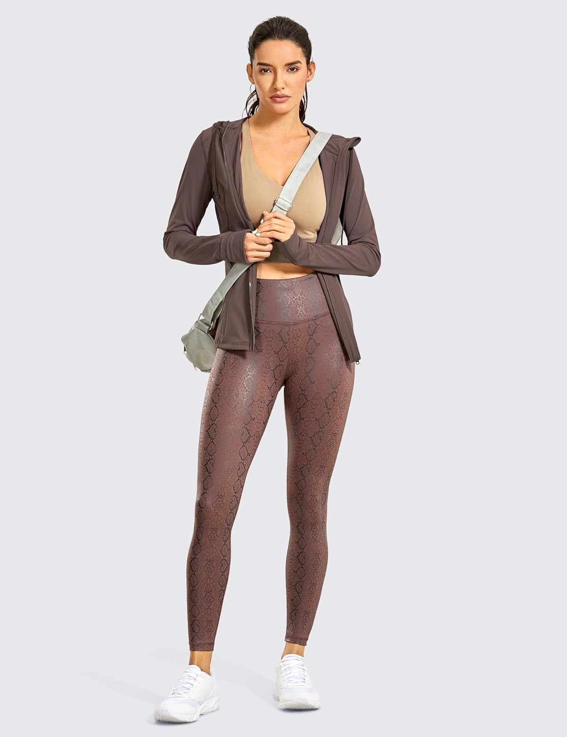 Women'S Brushed Full Zip Hoodie Jacket Sportswear Hooded Workout Track Running Jacket with Zip Pockets