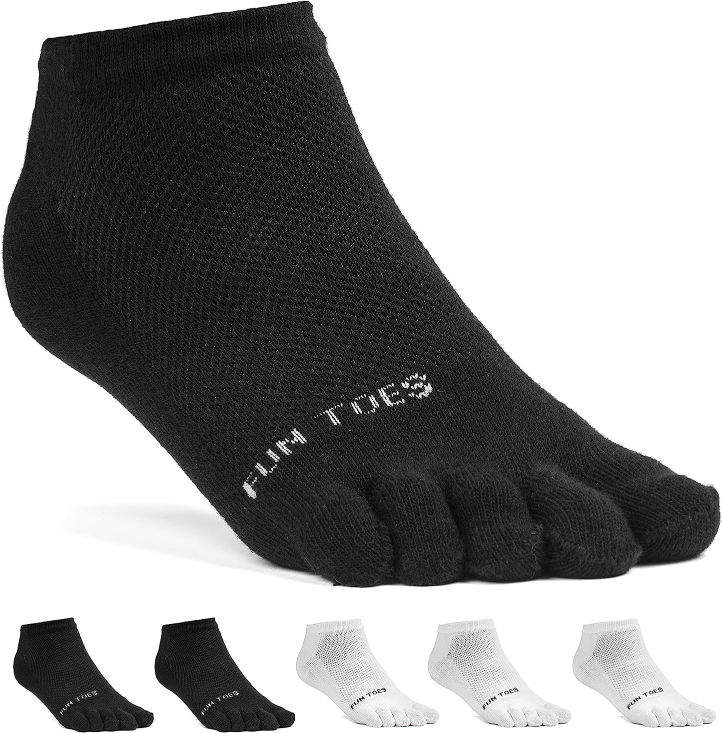 Women'S Cotton Toe Socks-Barefoot Running- Breathable- 6 Pairs Pack-Size 9-11 Lightweight