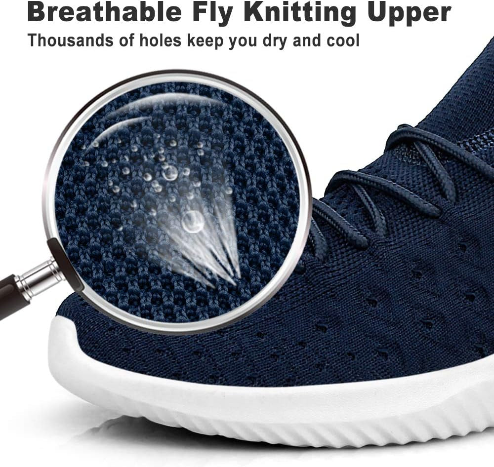 Mens Slip on Walking Shoes Lightweight Breathable Non Slip Running Shoes Comfortable Fashion Sneakers for Men