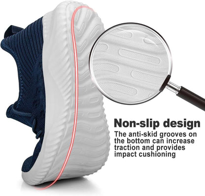 Mens Slip on Walking Shoes Lightweight Breathable Non Slip Running Shoes Comfortable Fashion Sneakers for Men