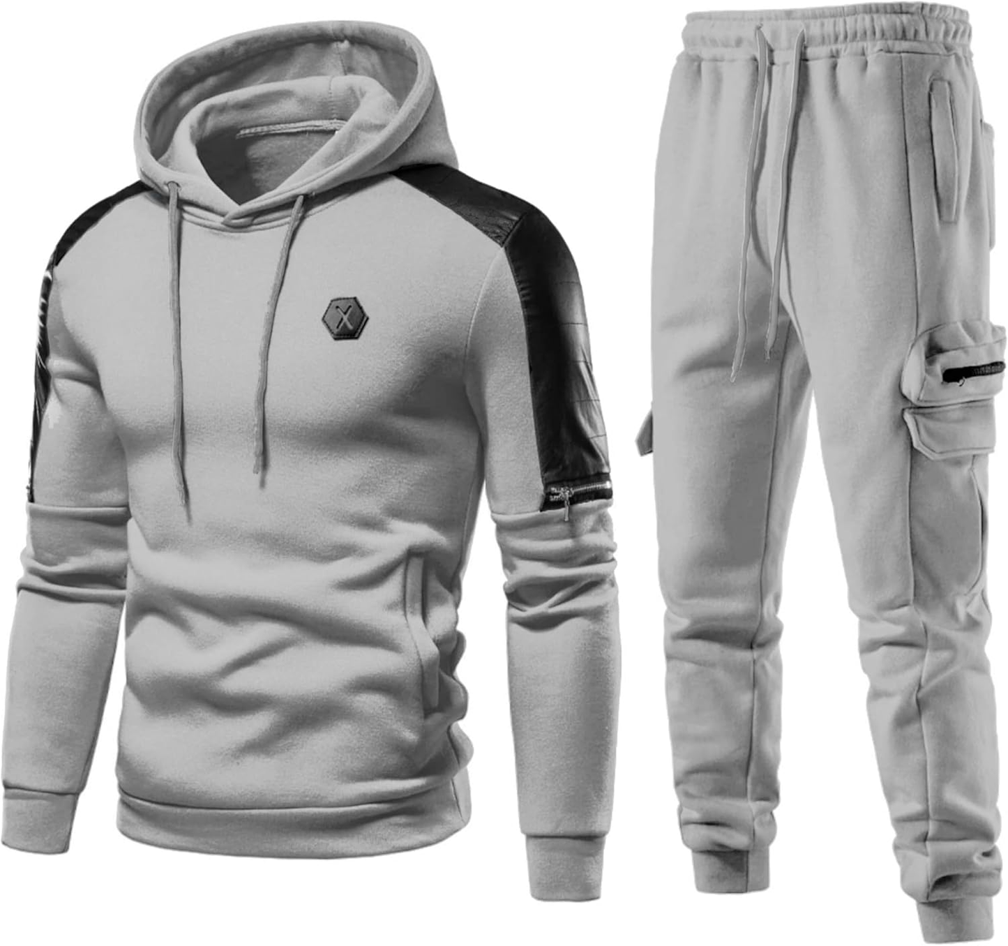 Men'S Tracksuit 2 Piece Hoodie Athletic Jogging Sweatsuits for Men Casual Sports Long Sleeve Pullover Suit Set