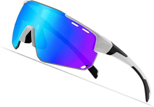 Cycling Glasses Sports Sunglasses,Polarized Glasses with 4 Interchangeable Lenses,Baseball Running Fishing Golf